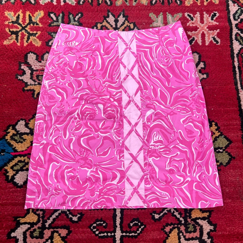 Lilly Pulitzer Fuchsia Tony Tiger Print Mini Skirt